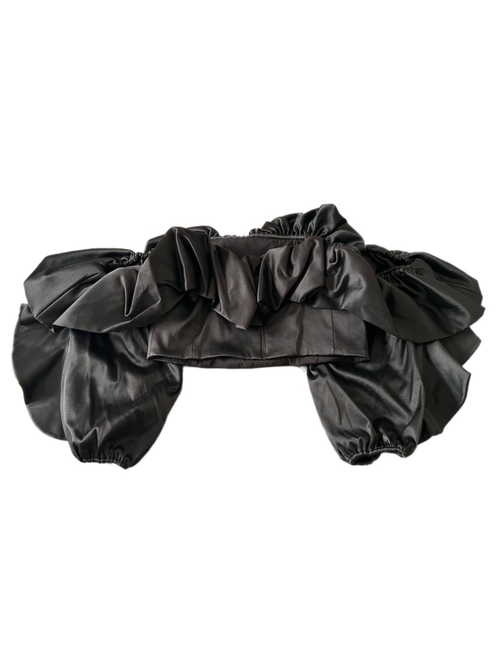 Alice Olivia Monrow Ruffle Off-Shoulder Crop Top Sz 8 NWT - Picture 3 of 12